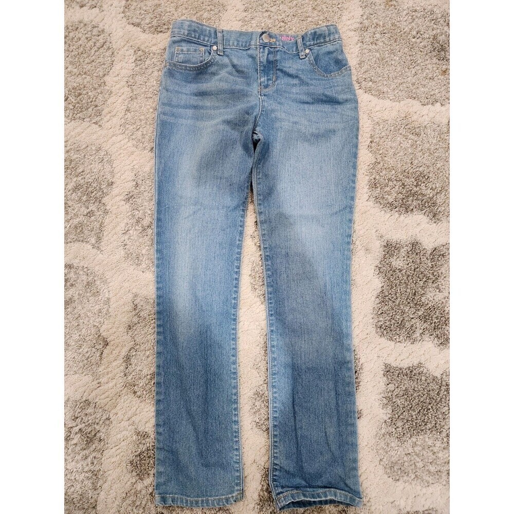 THE CHILDRENS PLACE GIRLS BLUE JEANS SKINNY SIZE 14 Light Wash Adjustable Waist - Picture 1 of 8